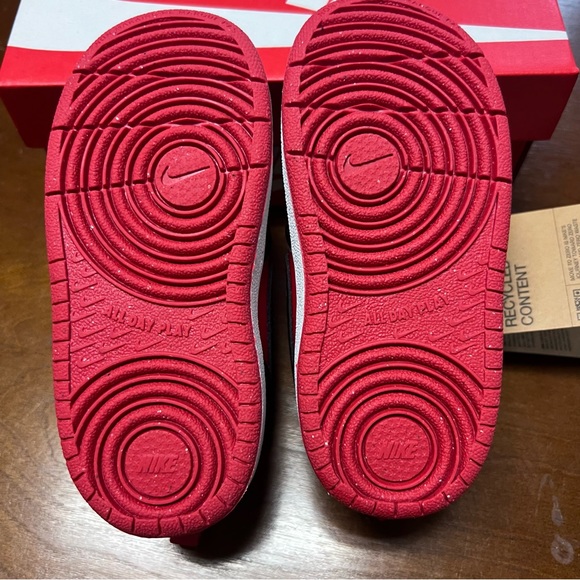Nike Court Borough Low Recraft  8C university Red Black unisex New In Box Toddle - Picture 4 of 14